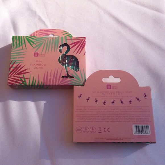 Talking Tables New Tropical Mini Pink Flamingo LED Lights Set Of 2 Decor Party - Picture 6 of 7